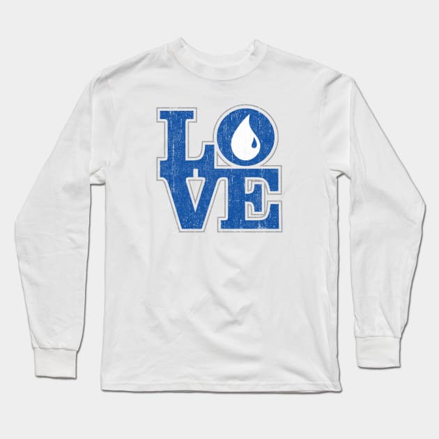 Love Blue (Variant) Long Sleeve T-Shirt by huckblade